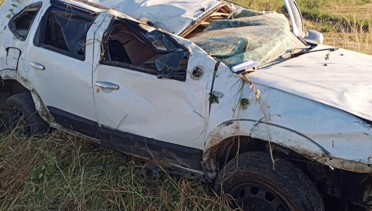 Hurdaya dönen araçtan sağ çıktı