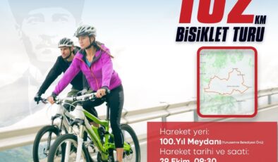Cumhuriyetin 102. yaşına 102 kilometrelik bisiklet turu