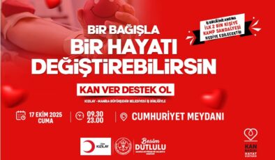 Kan bağışında bulunanlara kamp sandalyesi hediye