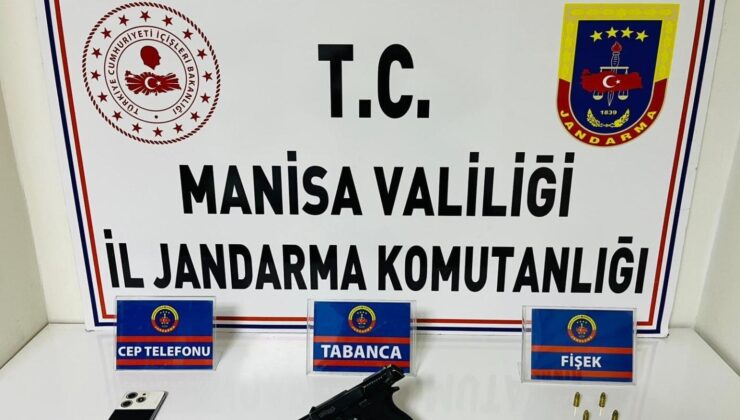 Salihli’de şüpheliden ruhsatsız tabanca ve mermi çıktı