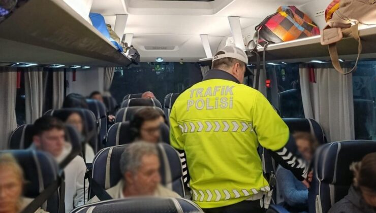 Otobüslerde emniyet kemeri denetimi gerçekleştirildi