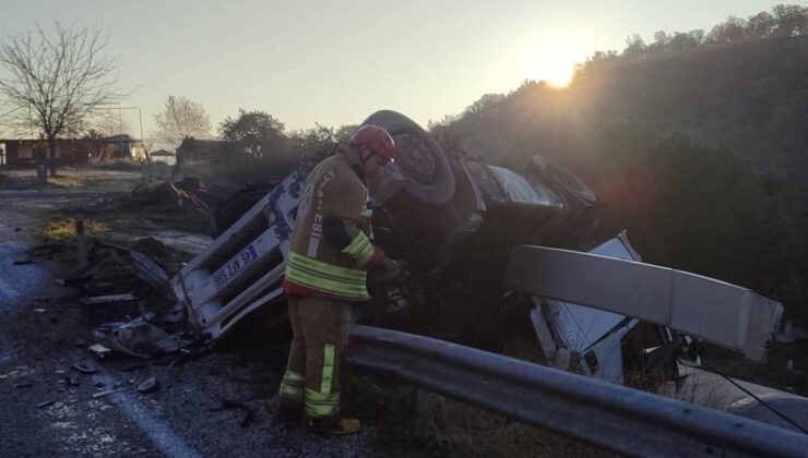 Tır kontrolden çıktı: 1 yaralı