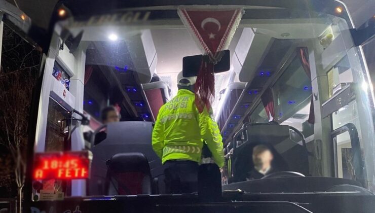 Manisa’da terminallerde otobüslere emniyet kemeri denetimi