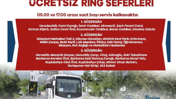 Mezarlıklara ücretsiz otobüs seferleri düzenlenecek