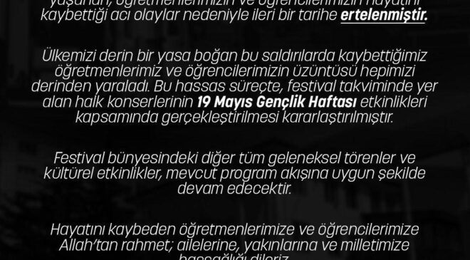 Mesir Festivali konserleri ertelendi