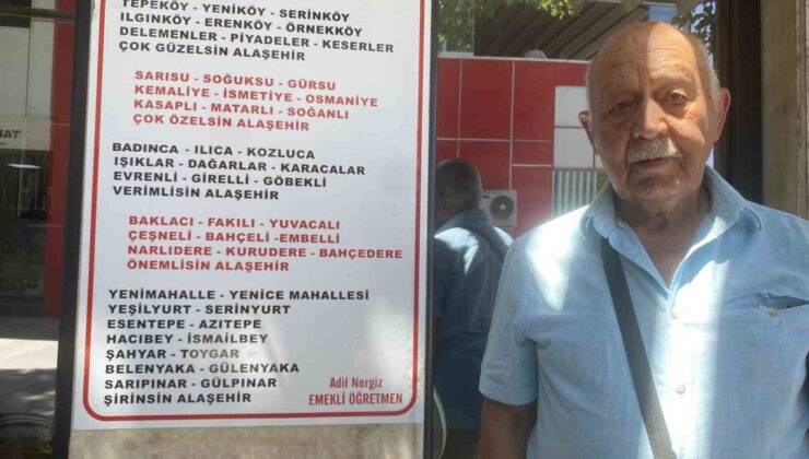 Emekli öğretmen, Alaşehir’in 51 mahallesini şiirde buluşturdu