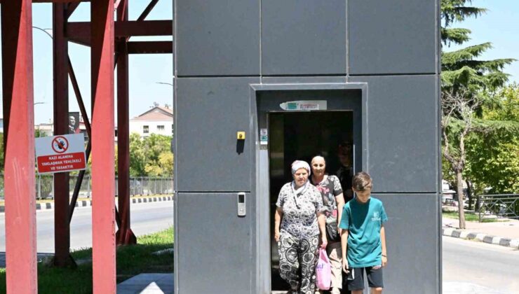 Manisa Büyükşehir’den Kuşlubahçe’deki üst geçide asansör kolaylığı