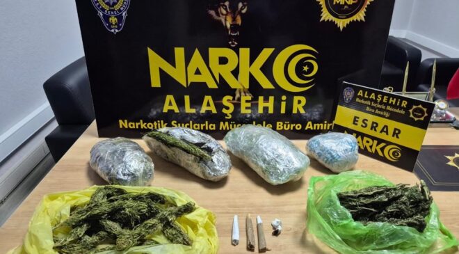 Alaşehir’de 1 kilo esrarla yakalanan şüpheli tutuklandı