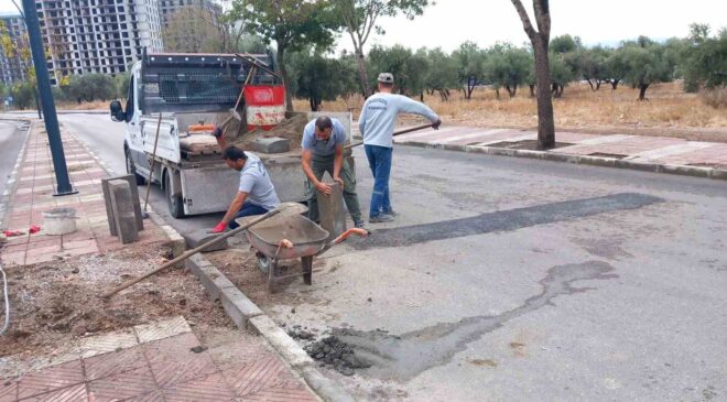 Altyapı çalışmaları sonrası tahrip olan yol ve kaldırımlar yenileniyor