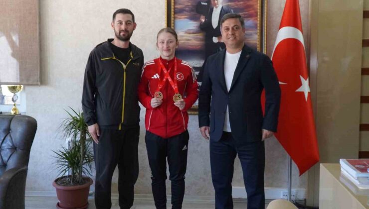 İl Müdürü Öztürk’ten Avrupa Şampiyonu Nurbade Büber’e ödül
