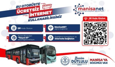Manisa Büyükşehir Belediyesi otobüslerinde ücretsiz internet dönemi